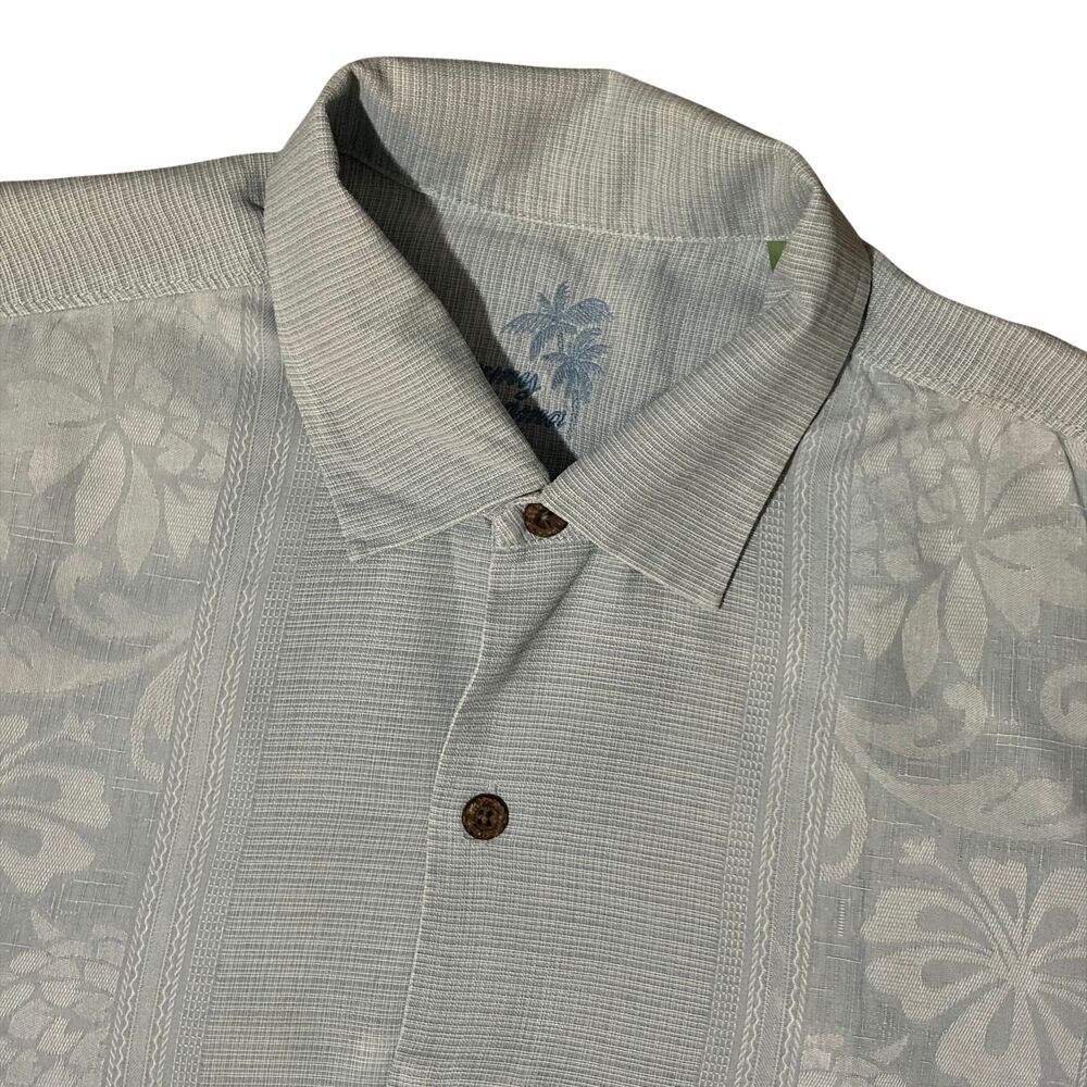 Tommy Bahama Shirt Mens Large 100% Silk Short Sleeve Camp Resort Vintage